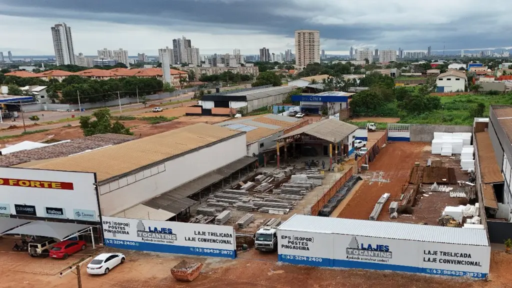 Vista aérea da fábrica da Lajes Tocantins em Palmas, TO
